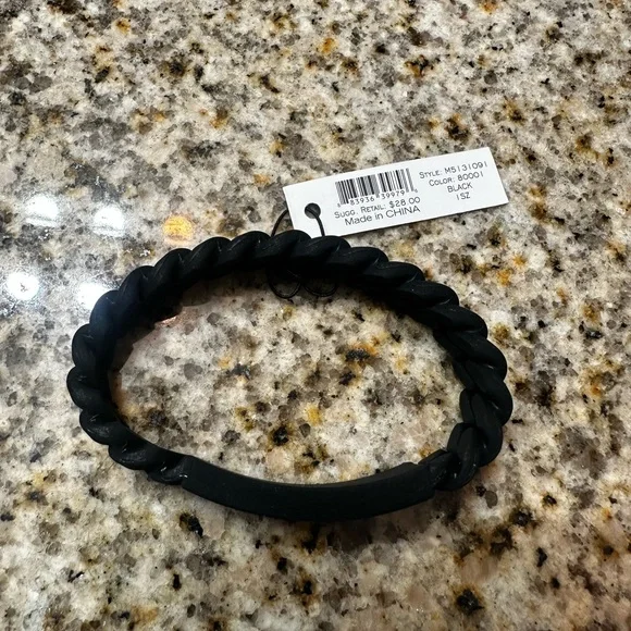 Marc Jacobs Black Braided Silicone Bracelet - Picture 1 of 3